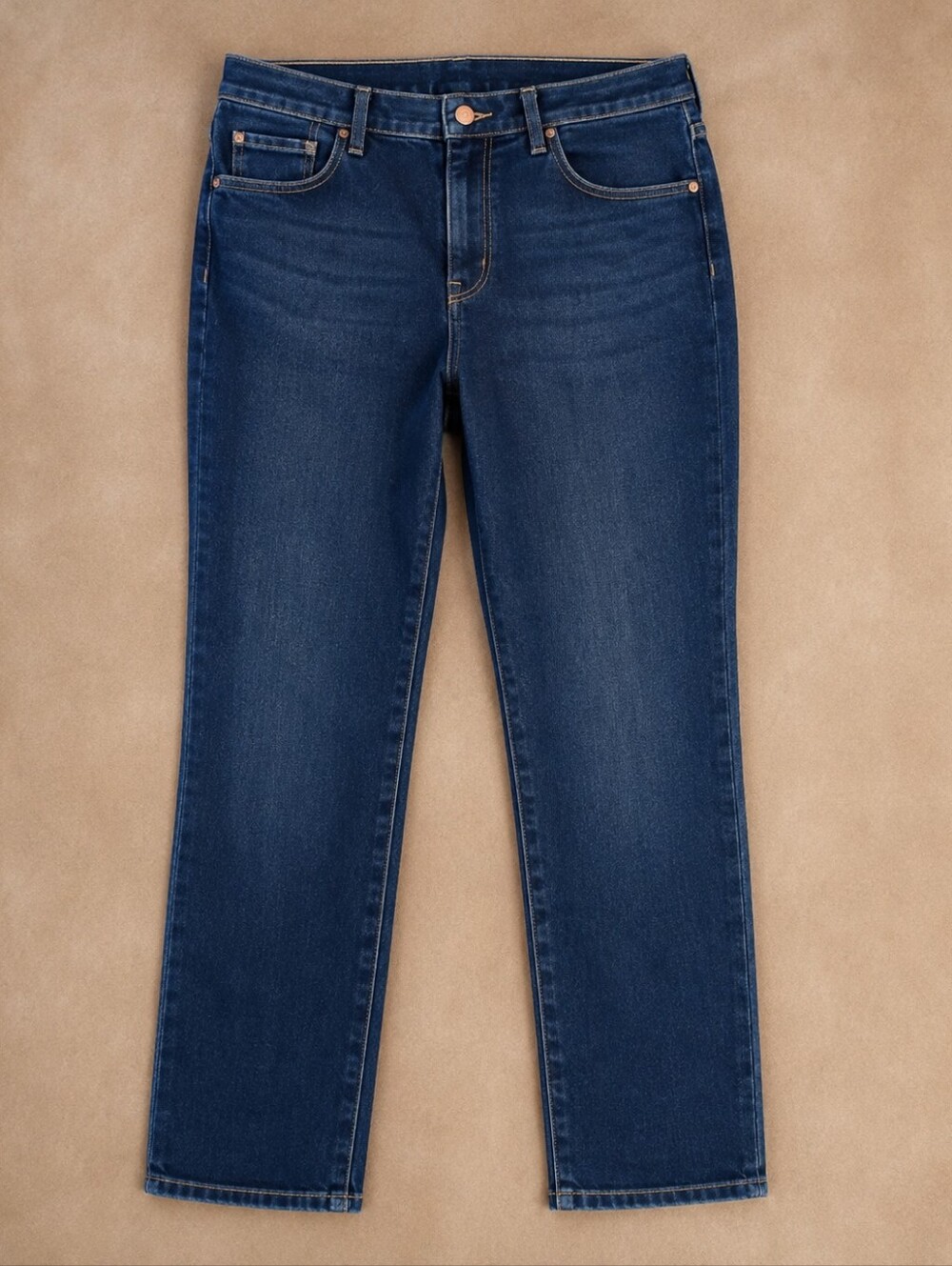 Classic Women's Dark Blue Straight-Leg Jeans